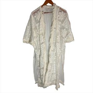 Oversized Boho Fringe Floral Patchwork-sz XS